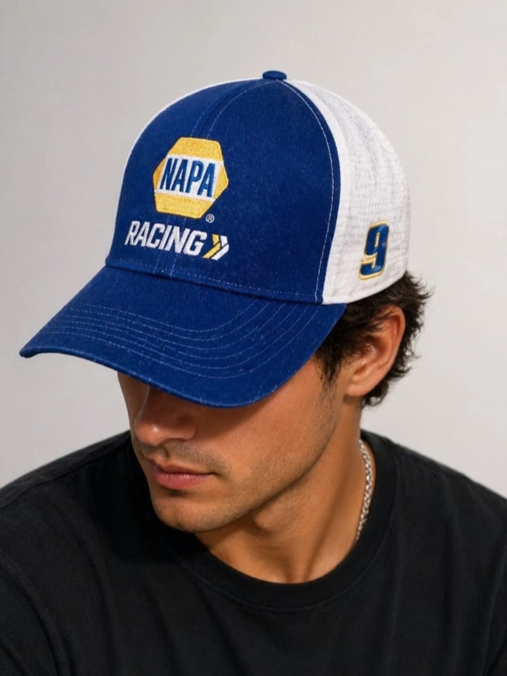 Chase Elliott NAPA Racing Autographed NASCAR Hat Blue White Number 9 (V-05)